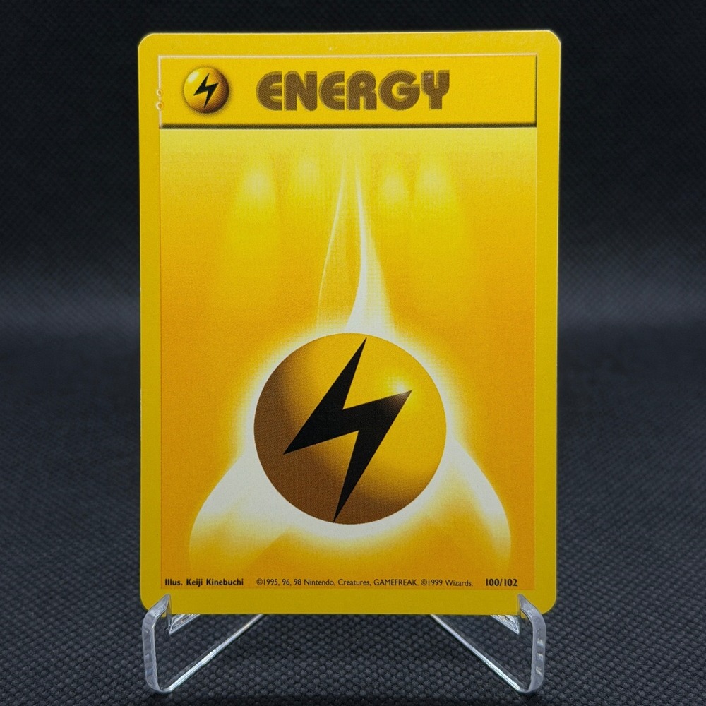 Lightning Energy Base Set #100/102 Error Bubble Variant Yellow NM
